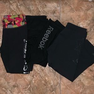 Bundle 3 Black Capri 3/4 Leggings